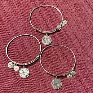 Alex and Ani Silver Charm Bracelet Family Themed Trio